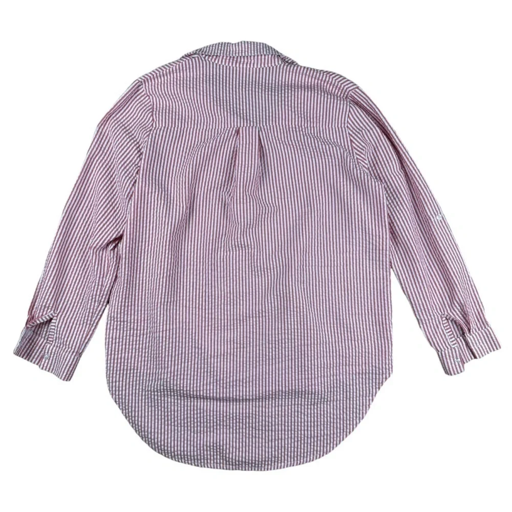Kaktus Striped Long Sleeve Collared Top